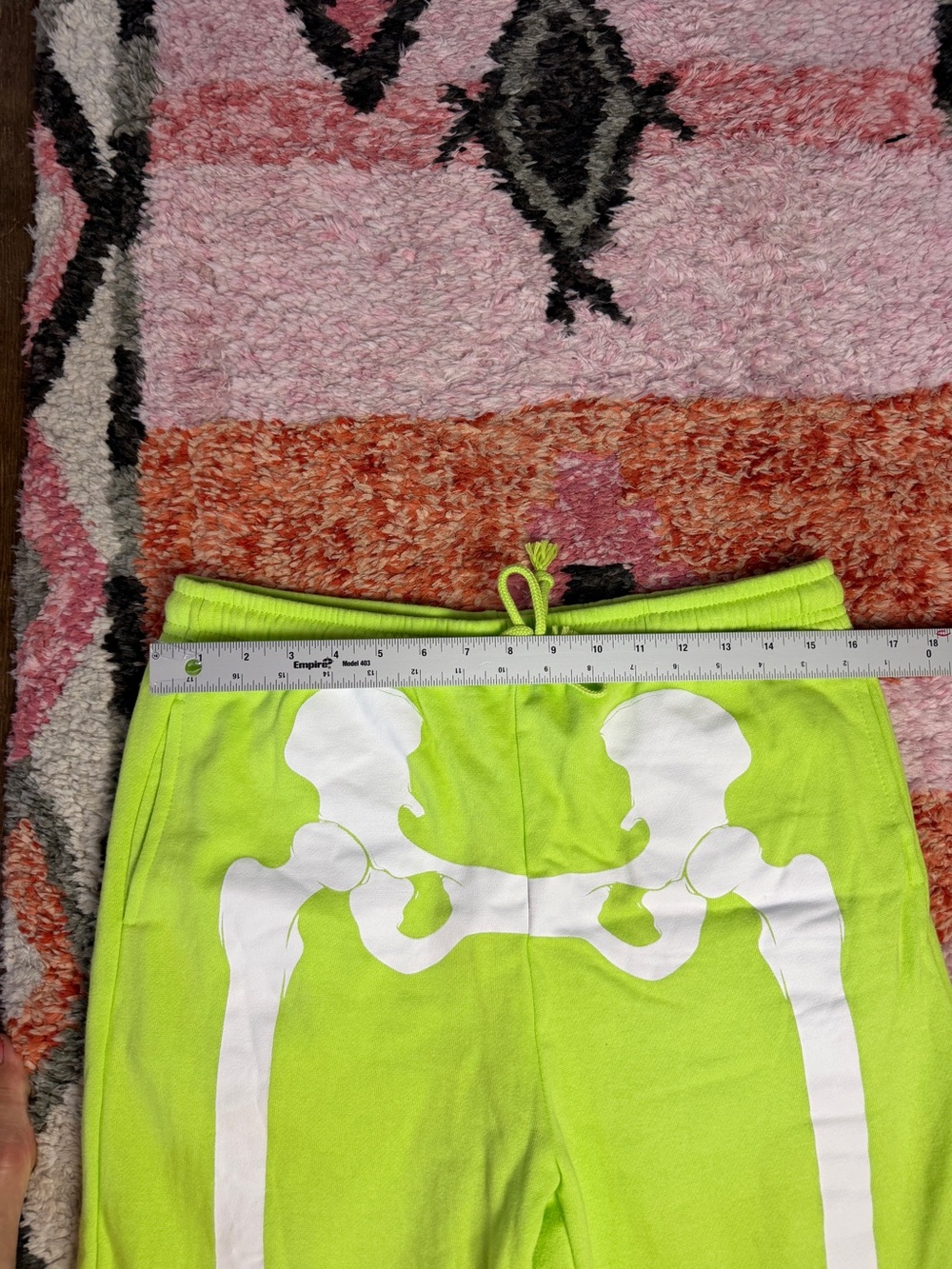 MIGHTY FINE NEON GREEN SKELETON JOGGER SWEATPANTS HALLOWEEN SKULLS PUNK SZ XL - Picture 3 of 5